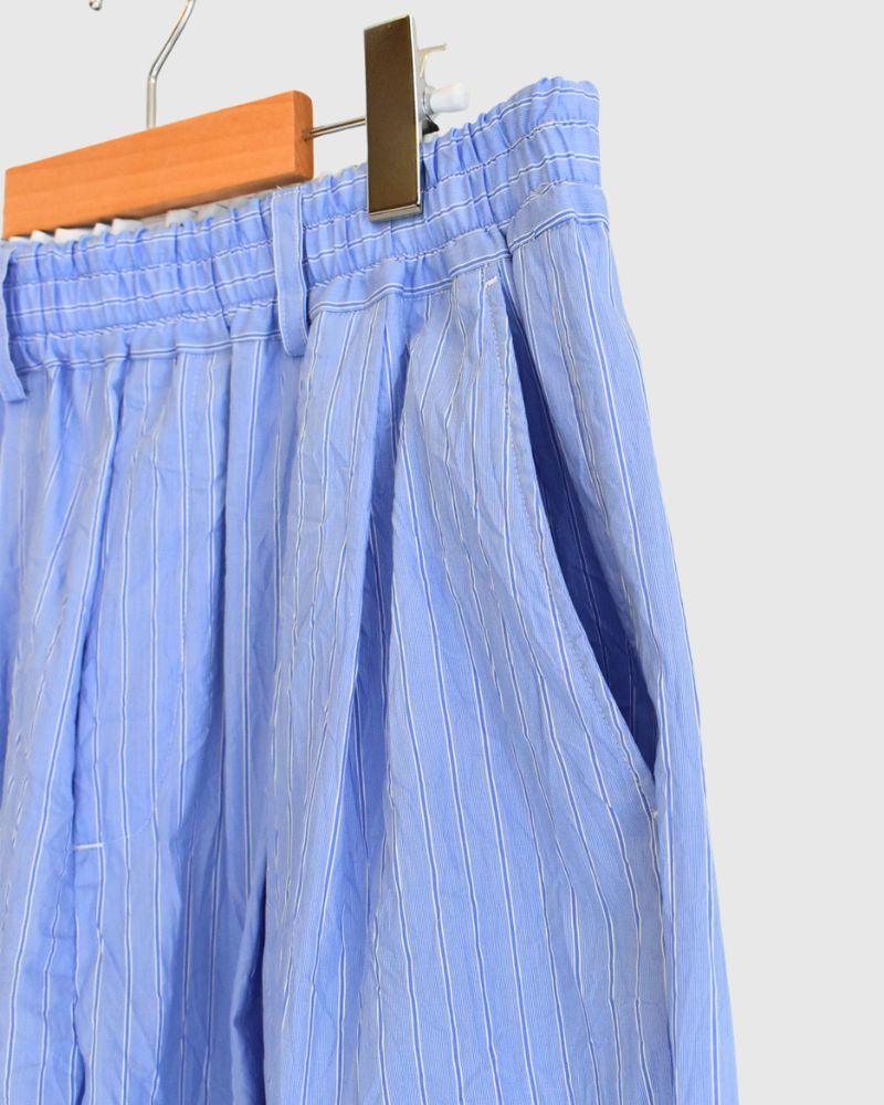 HAKU-CC Tuck Pants in SaxStripe
