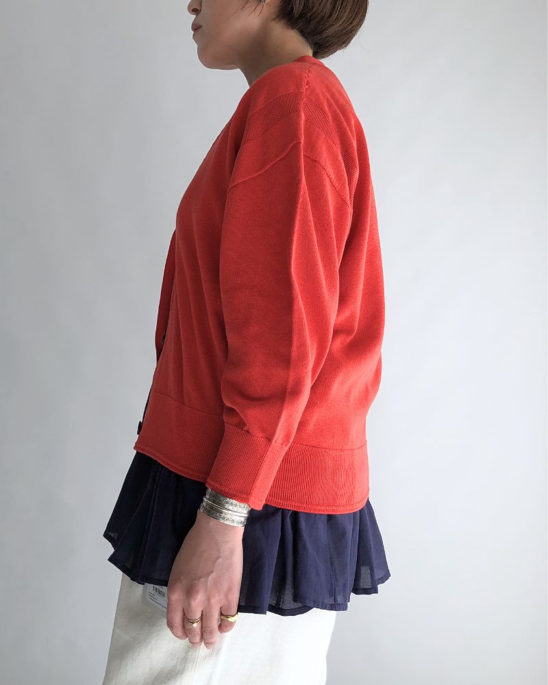 COVE V-Neck Short Cardigan in Orange