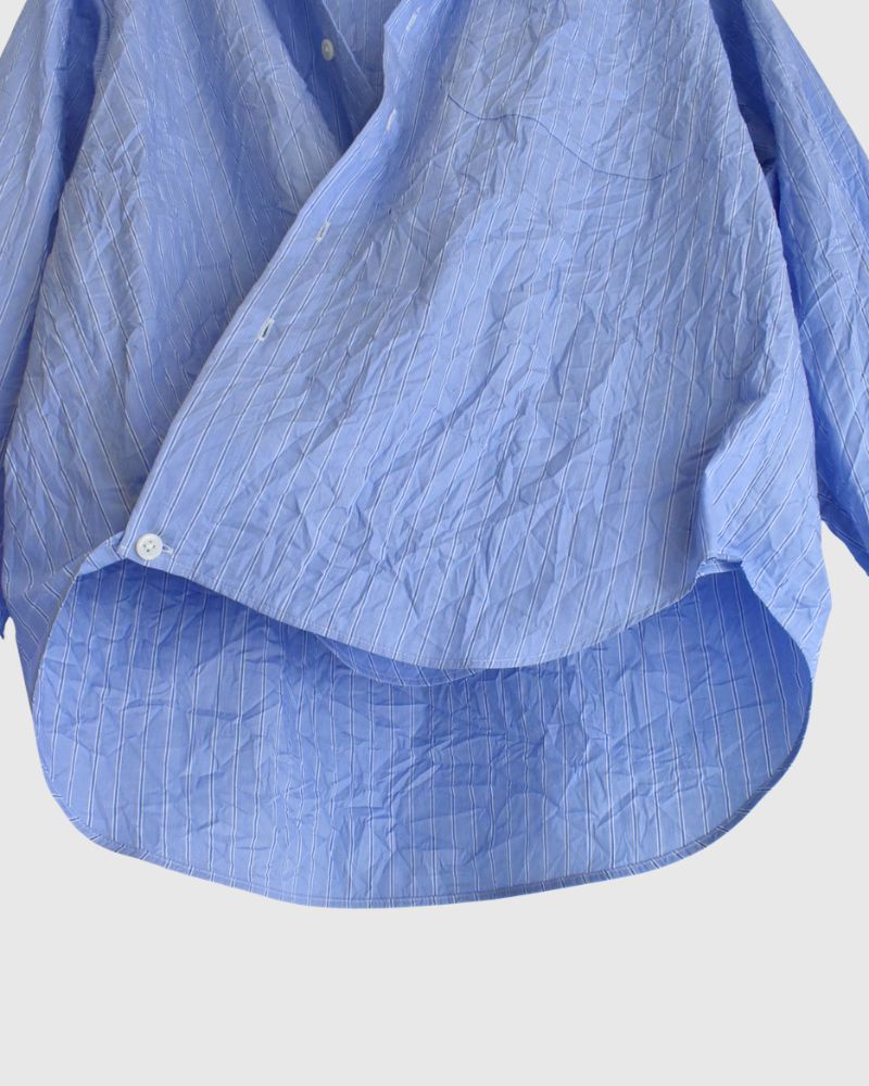 CLEA-CC 2-Way Regular Collar Shirt in SaxStripe