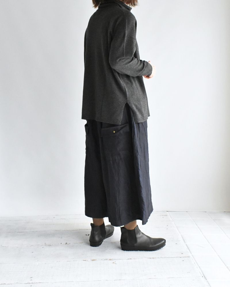 Handwoven 40 Linen Culottes in DarkNavy