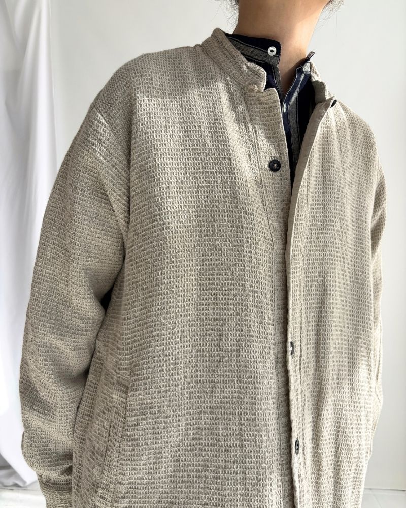 Stand Collar Shirt in MilkyGrey