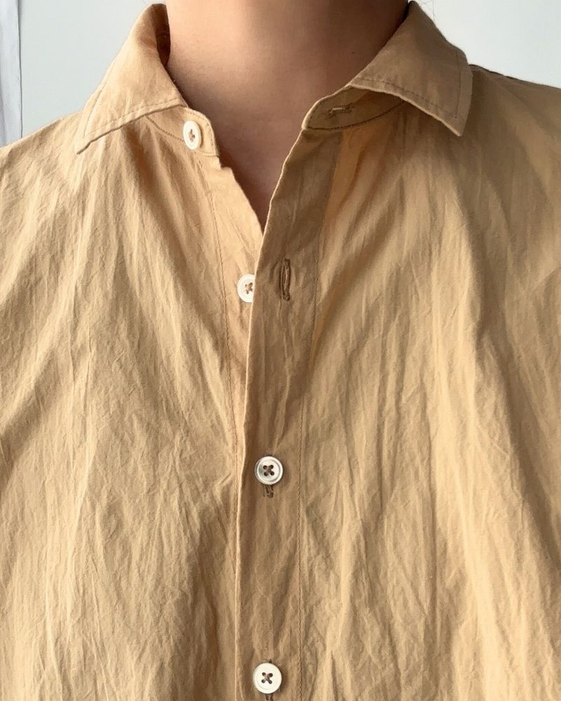 REGULAR COLLAR BIG SHIRT in Mustard