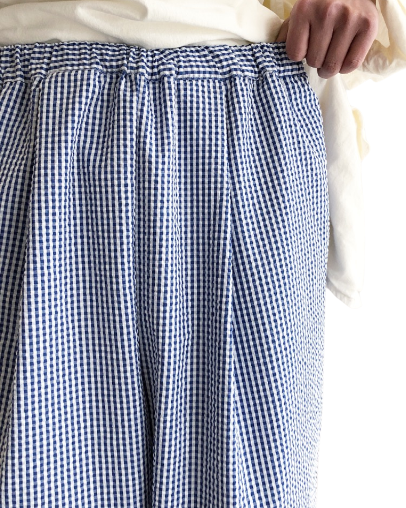 Gingham Check Easy Pants in Blue Check
