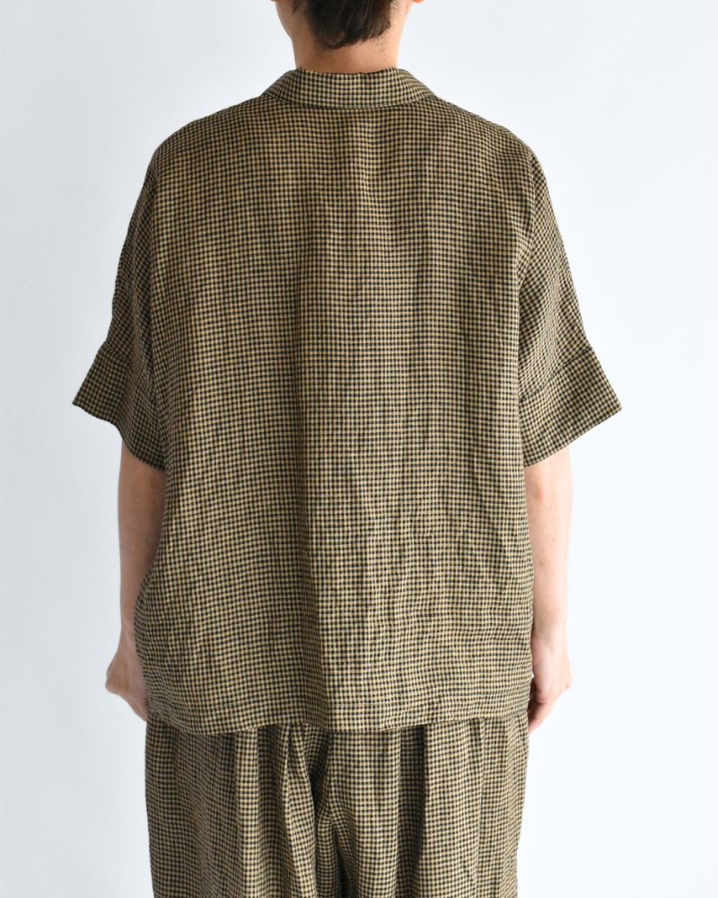 Wide Cuffed Shirt in Camel/Black