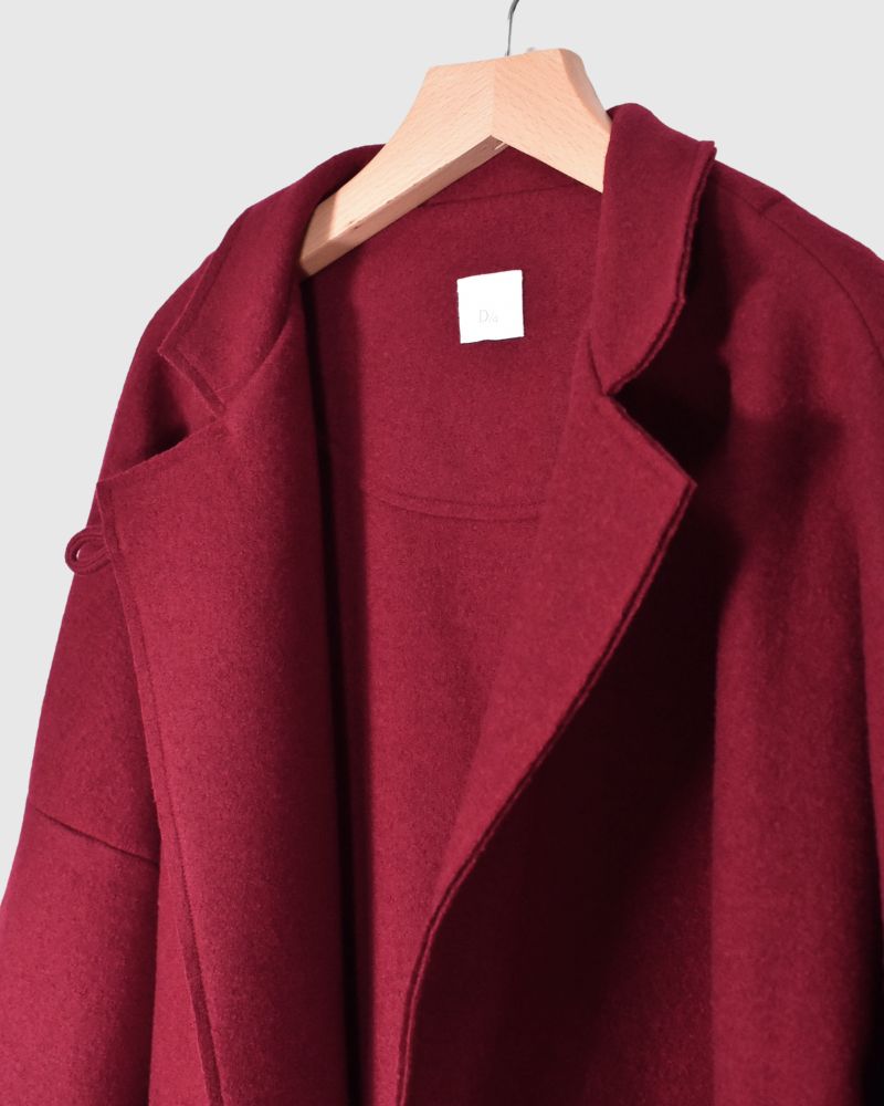 Stand Collar Square Jacket (W/N) in Red