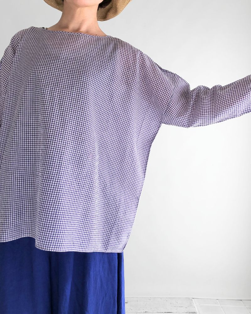 DROP SHOULDER SMOCK in OffWhite/Purple