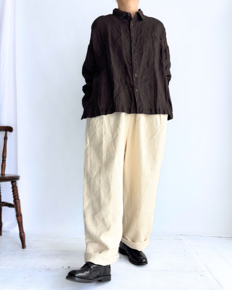 TEORI Linen 6060 Square Shirt in Mocha