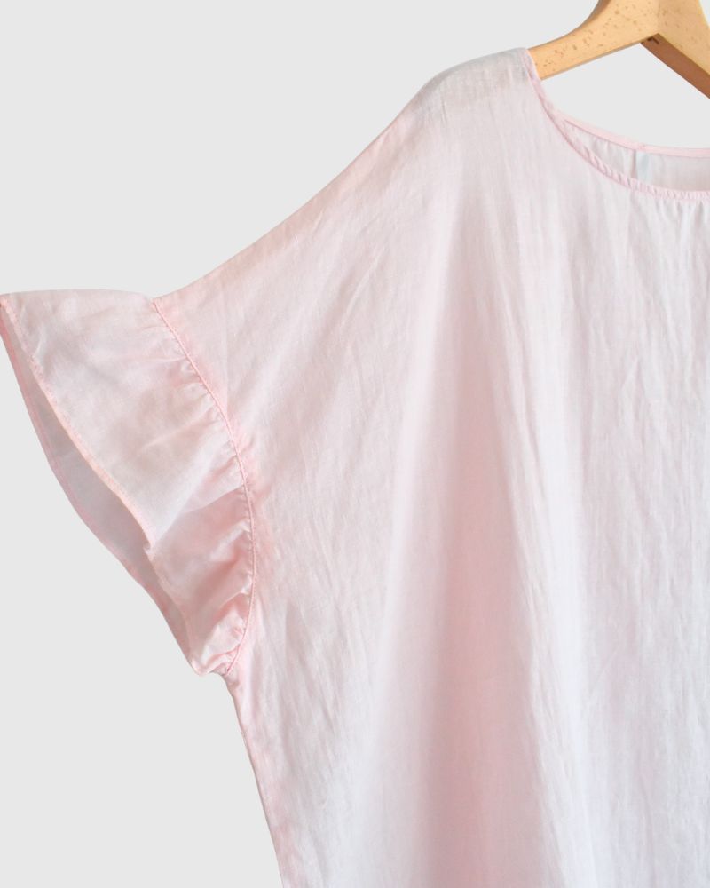 Frill Top Blouse in Pink