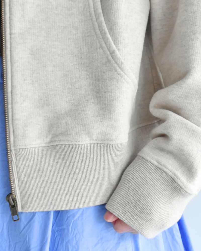RAFFY FRENCH TERRY ZIP HOODIE in Oatmeal