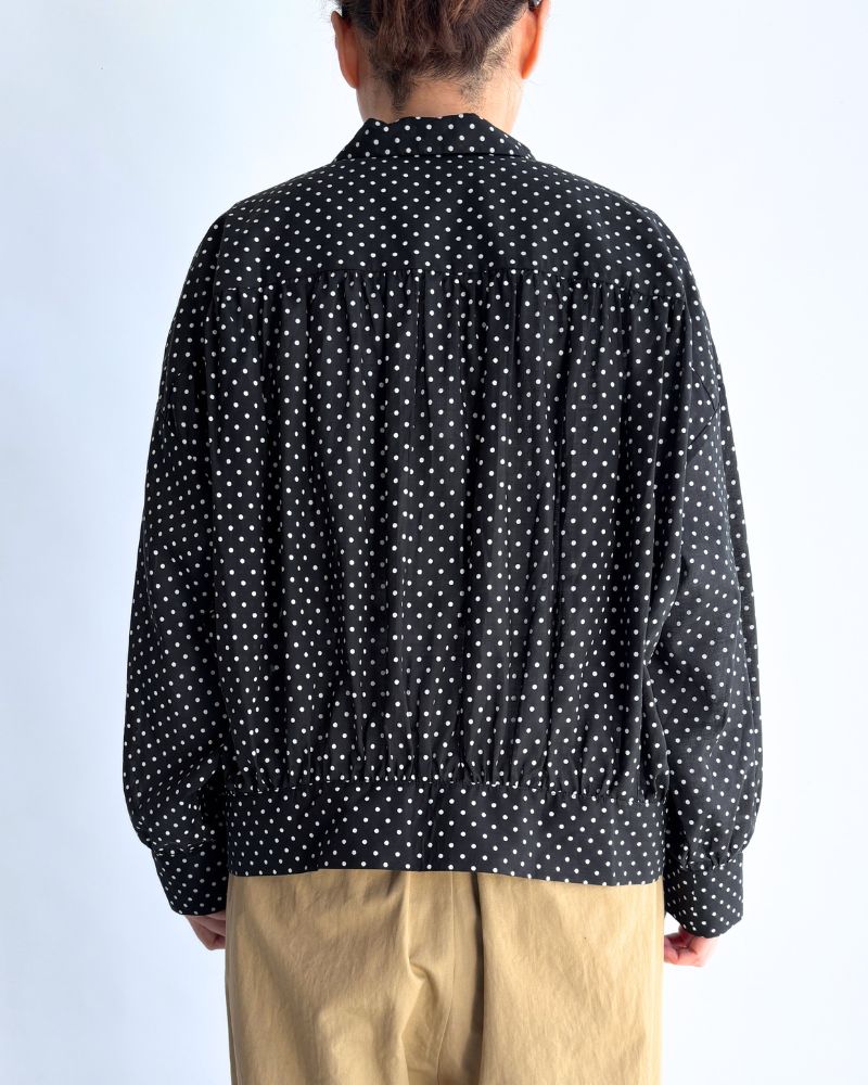 Gathered Blouse in SumikuroDot