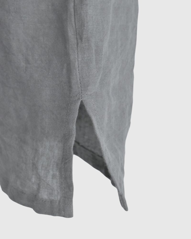 Crew neck T-blouse (LINEN) in DarkGray