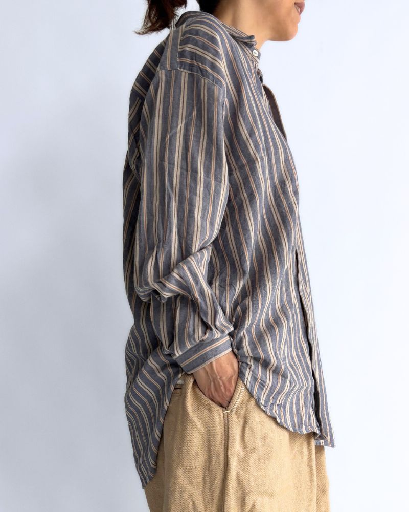 Bengal Stripe Shirt in GrayBlue