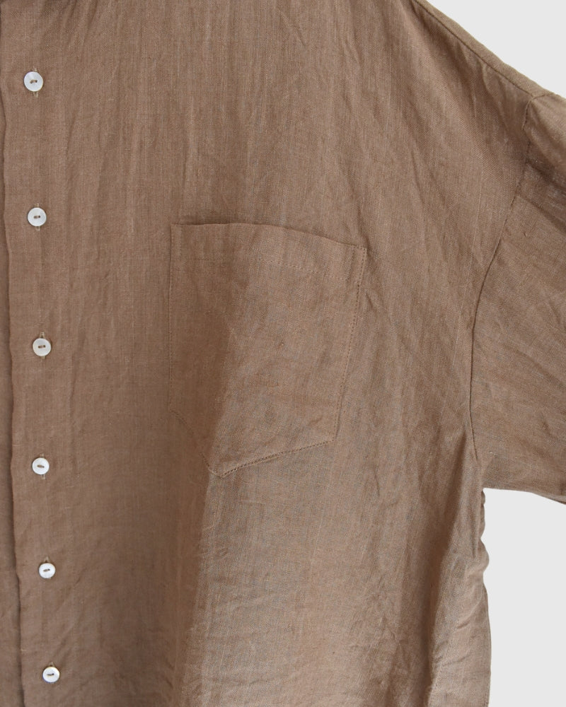 Handwoven 60 Linen Shirt in Mocha