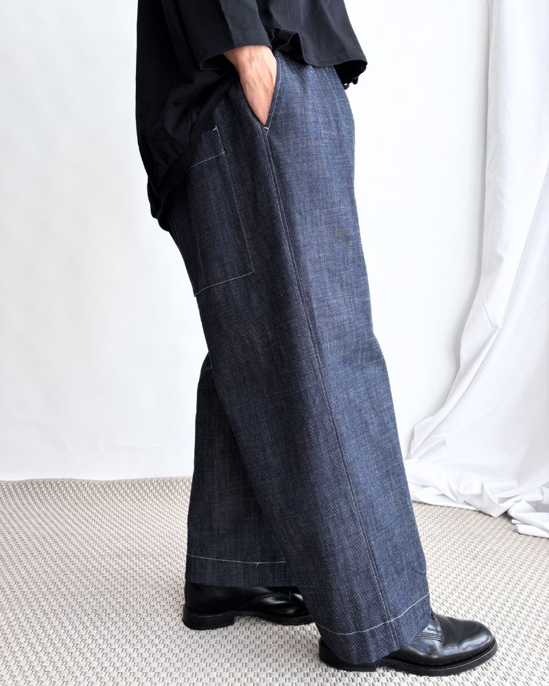 Big Pocket Wide Pants in Indigo