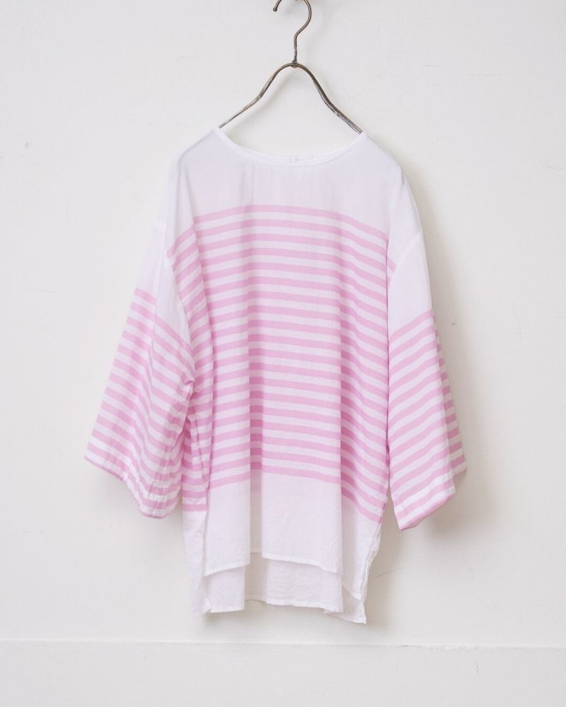 [Pre-order] MS/F LA471 Basque Border Short Sleeve Blouse (Mid-May - End of May)