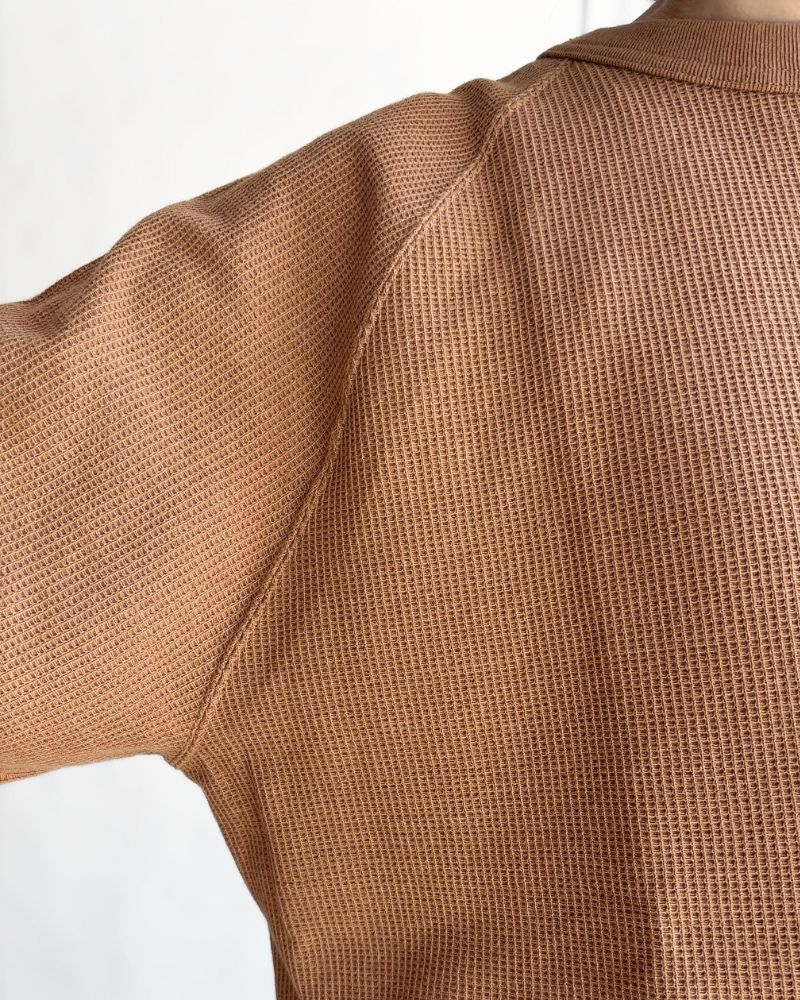 UNDYED Waffle Pullover in Camel