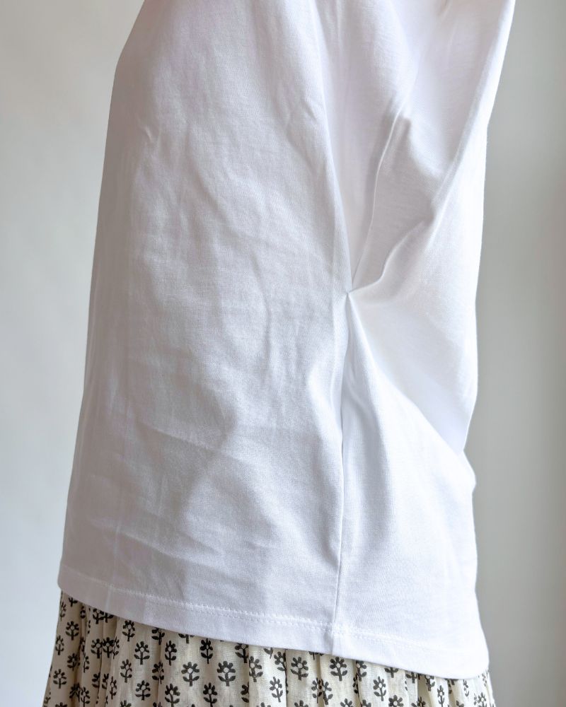 Shoulder Tuck Tank Top in White