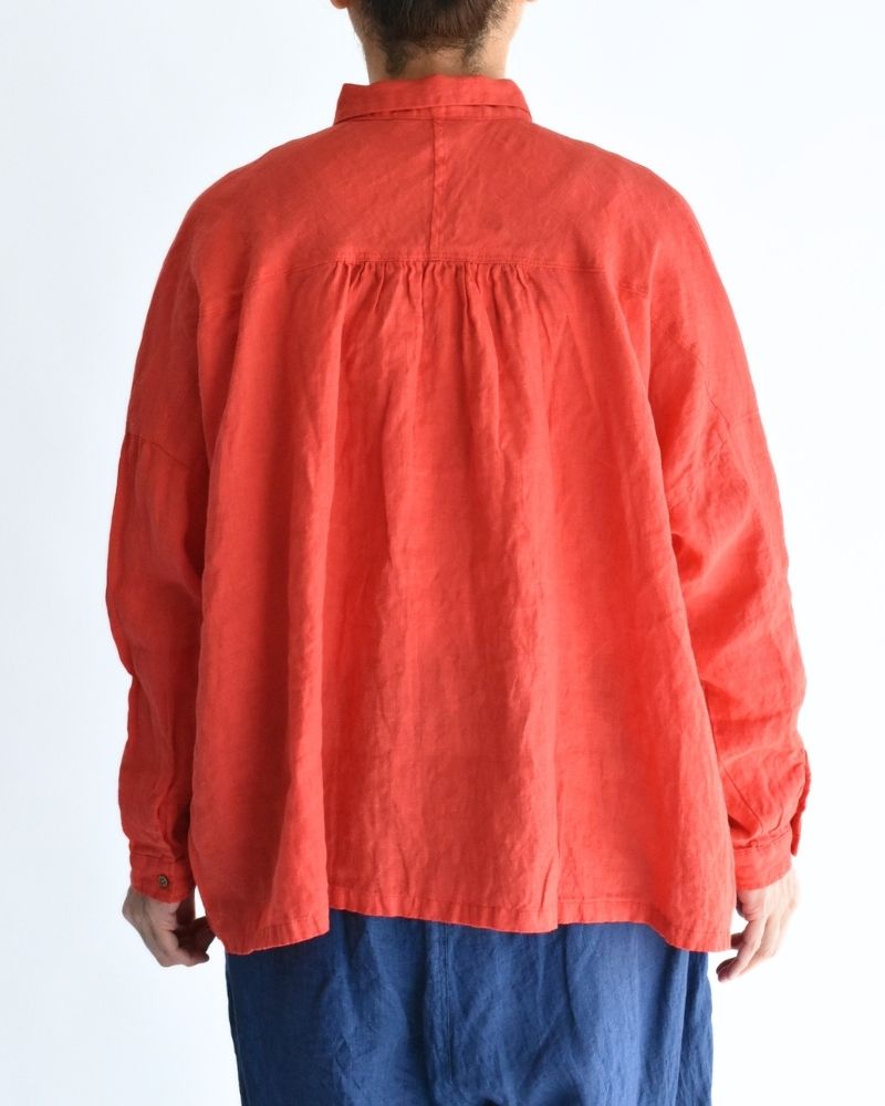 French Linen Shirt in Red