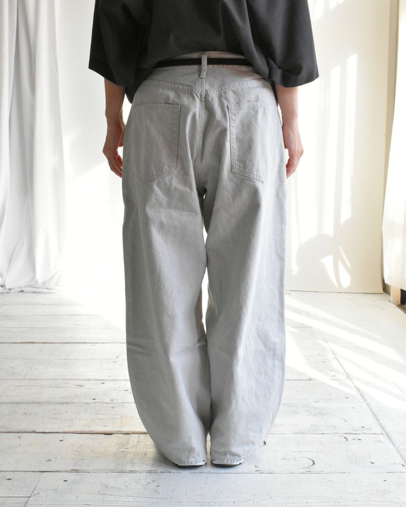 Wide Denim Pants in Gray