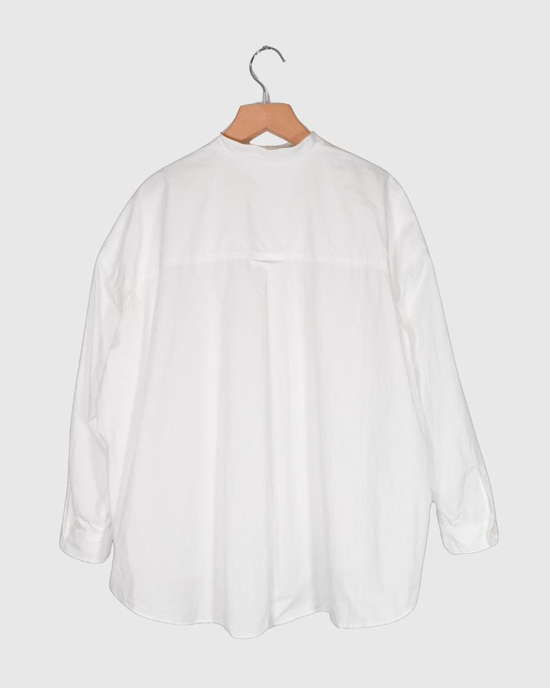 BAND COLLAR BIG SHIRT in White