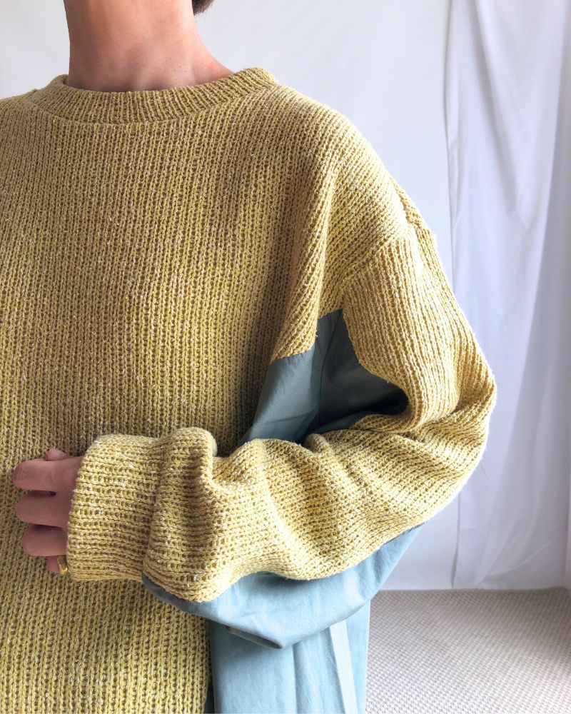 KNIT COMBI TOPS 'ORIAN' in Yellow