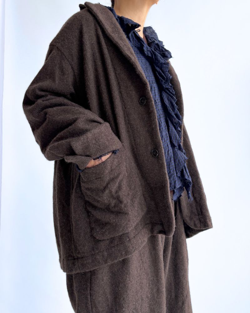 Wool tailored jacket in Brown
