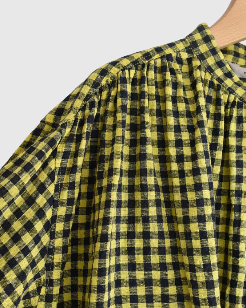 Gingham Check Dress in Yellow