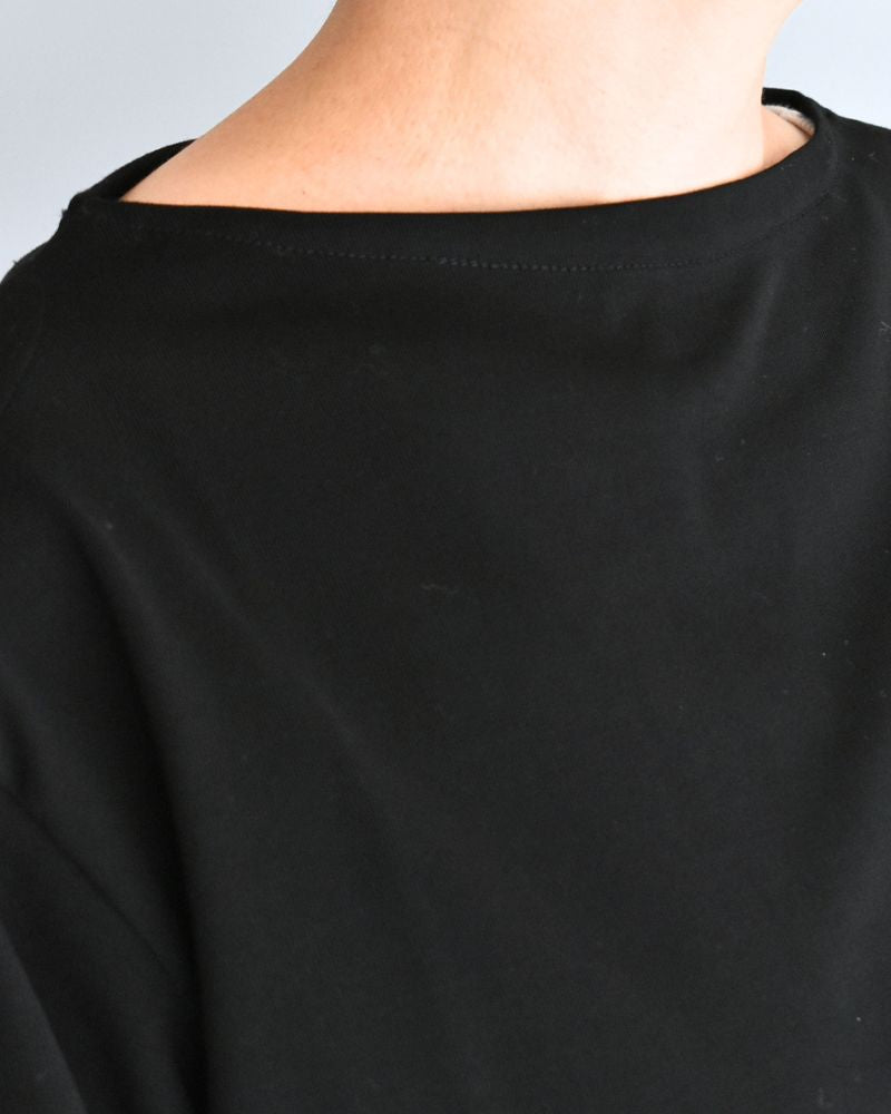 Giza Cotton Basque T-Shirt in Black
