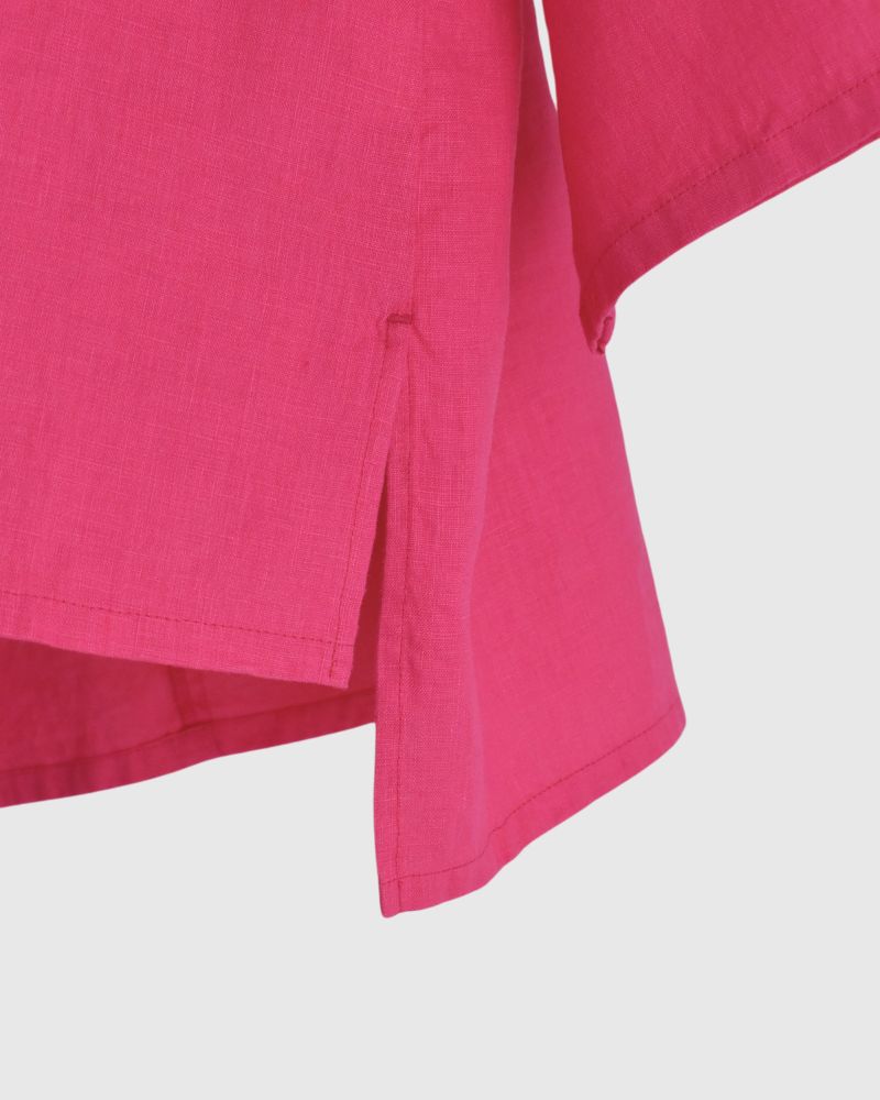 Color linen pullover in Pink