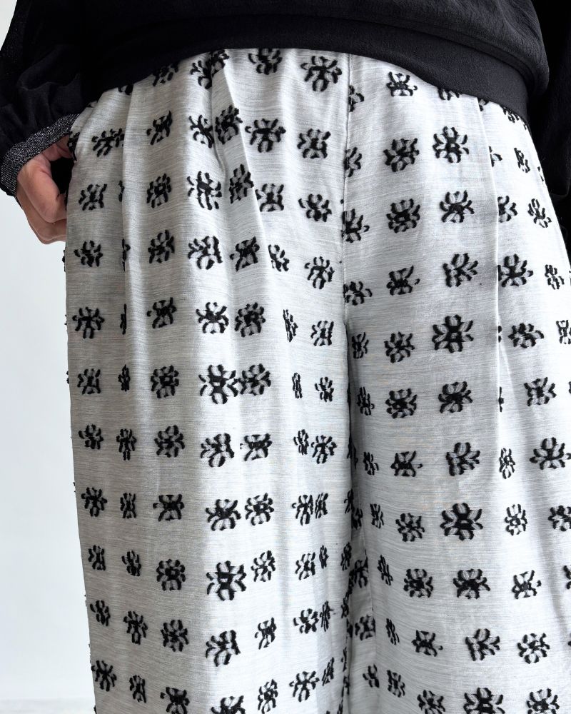 Jacquard Wide Pants in LightGray