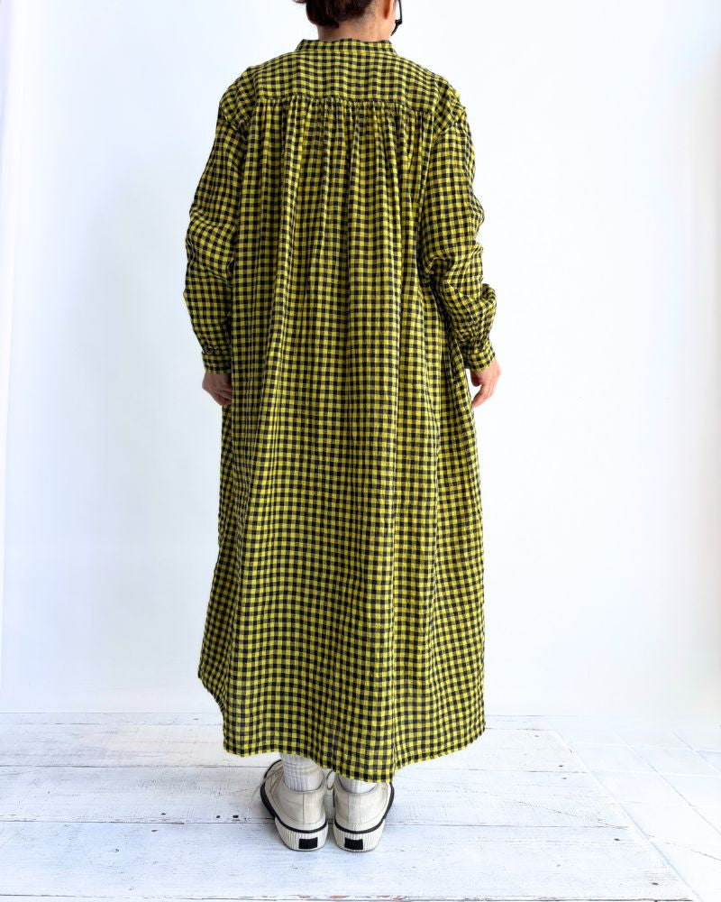 Gingham Check Dress in Yellow