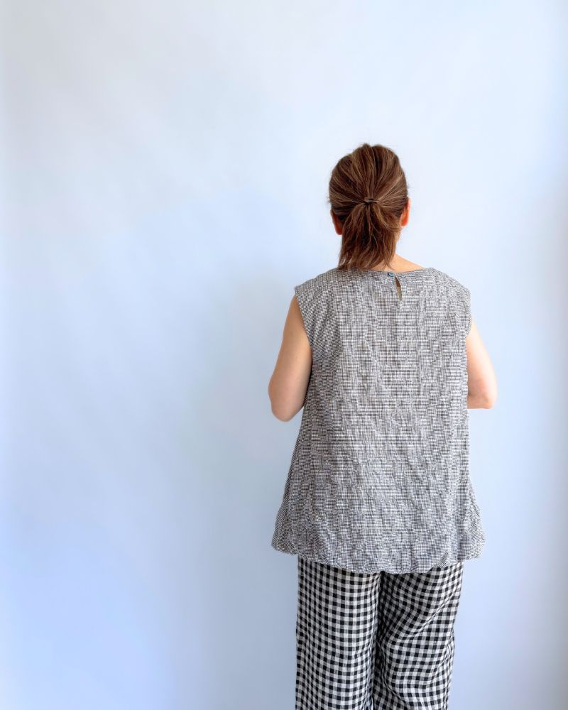 Check balloon tunic in BlackCheck