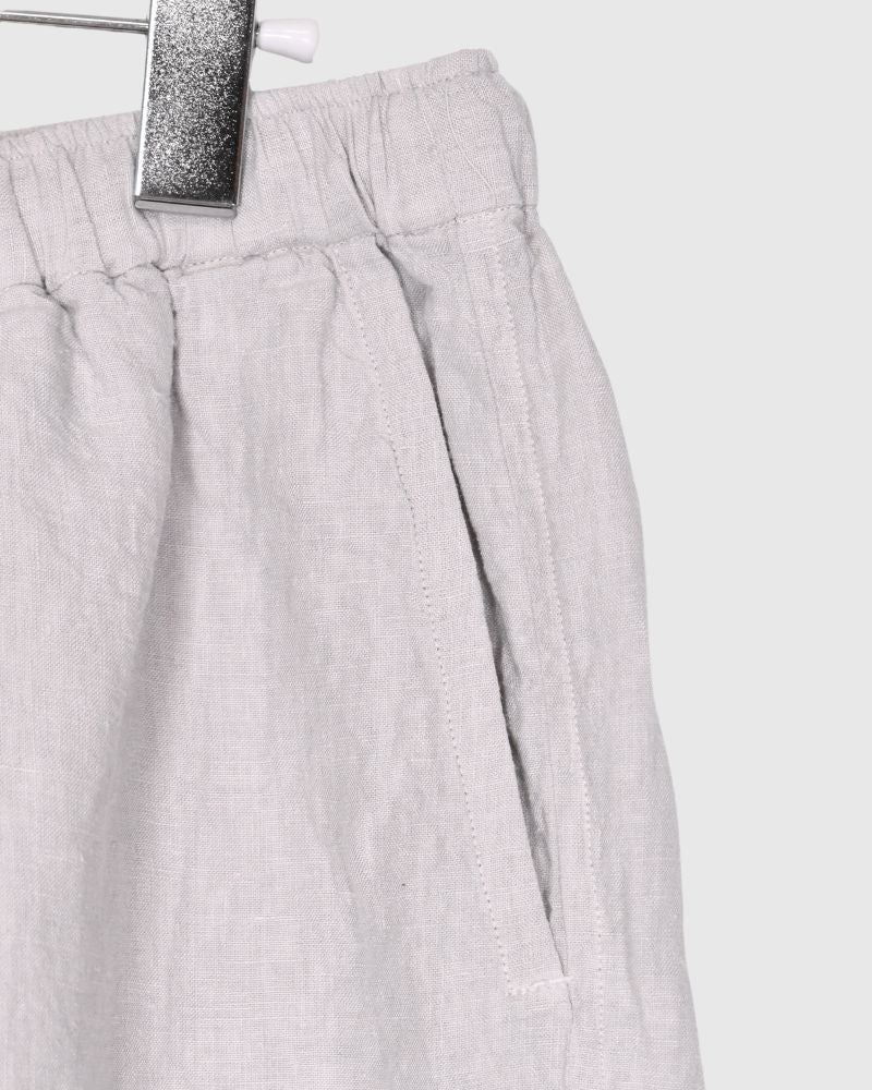 60'S LINEN OVERDYE EASYCROPPED SHORT PANTS in Gray