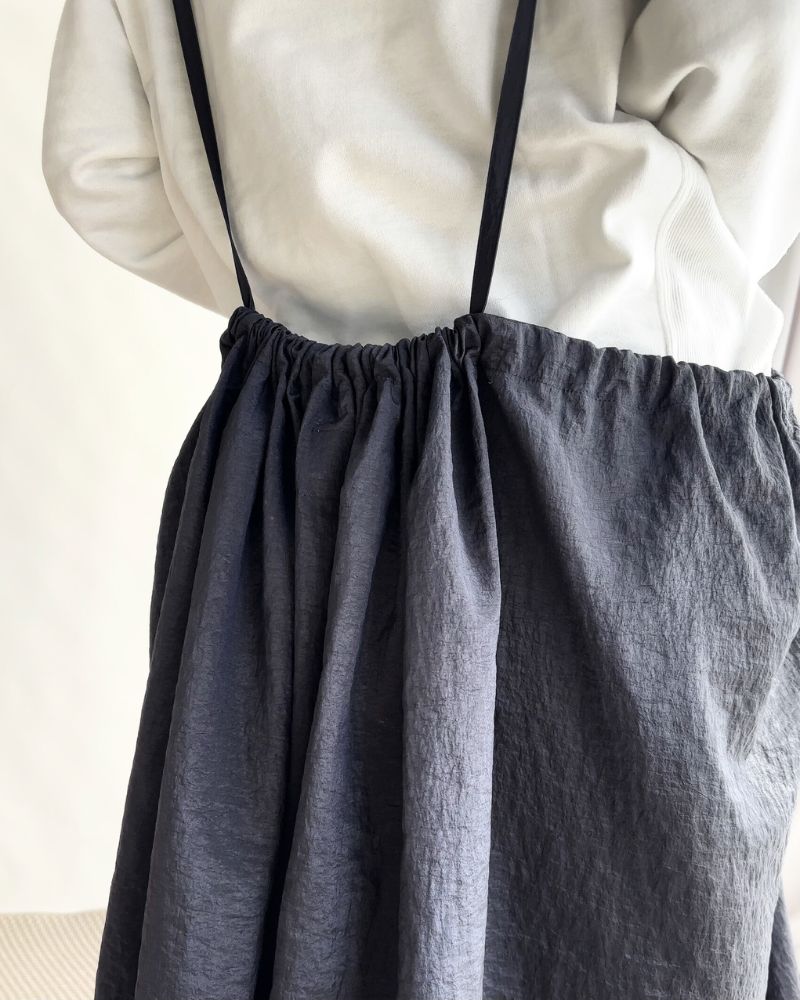 Vintage Cloth Shoulder Strap Skirt in Navy