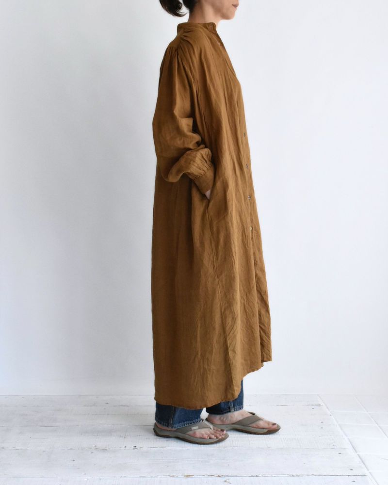 French Linen Dress in Camel