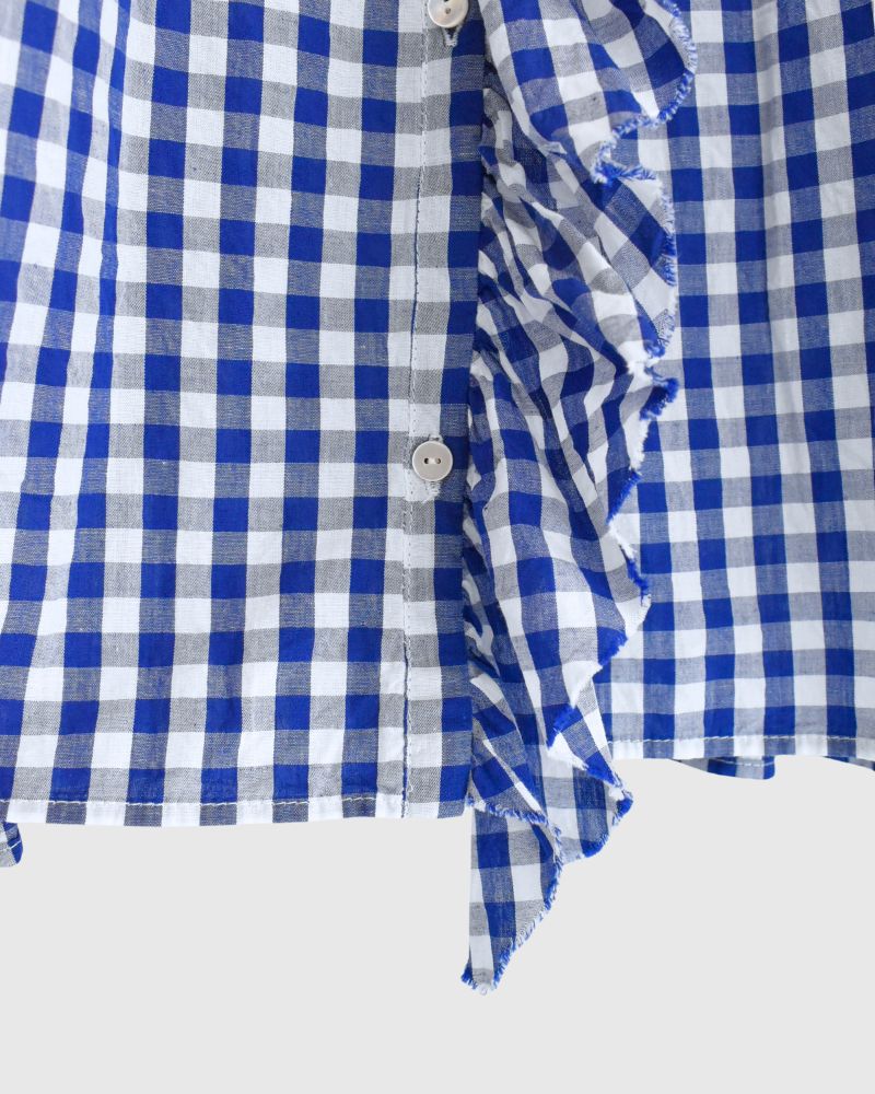 Frill Blouse in BlueCheck