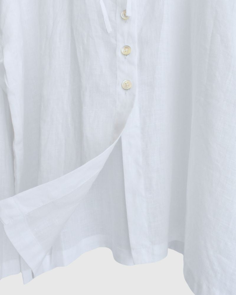 Hoodie Shirt (LINEN) in White