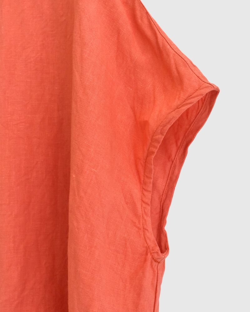 French Linen Pullover in Orange