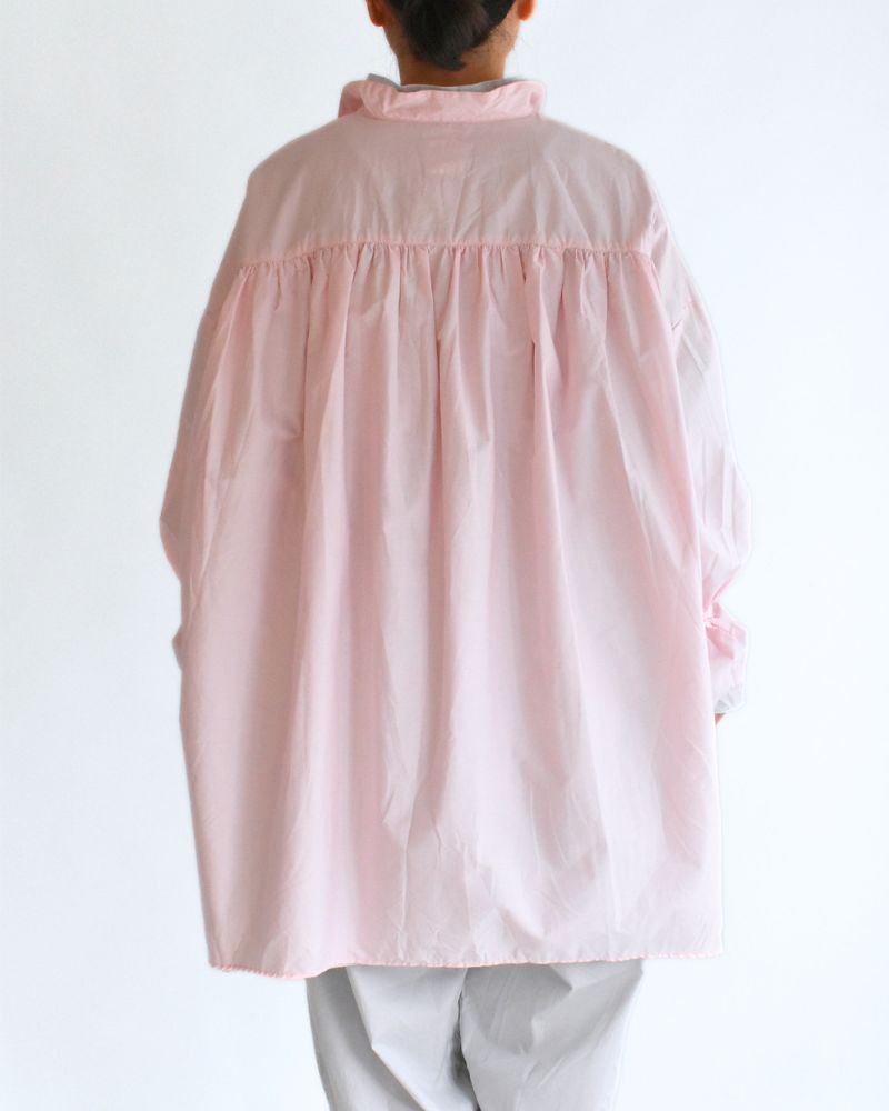 Cuff Ruffle Oversized Shirt in Pink