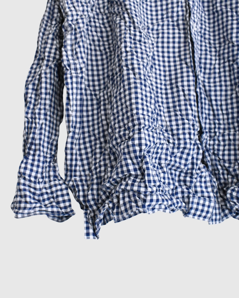 Regular Collar Long Sleeve Shirt in BlueGingham
