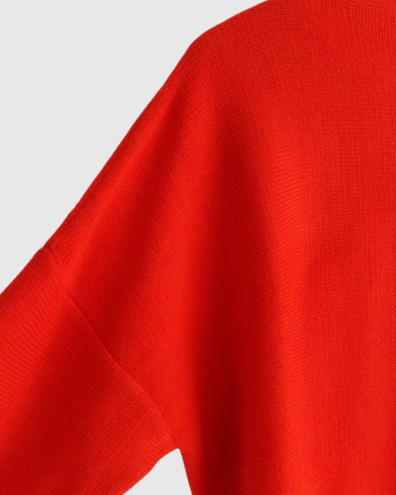 Bottleneck Boiled Wool Knit in Red