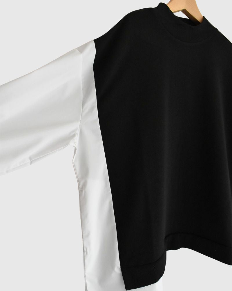 Knit combination top 'JOHA' in Black