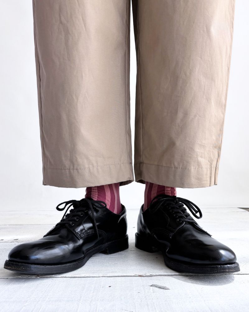 COTTON DYED WEATHER 2TUCK TAPERED EASY PANTS Beige