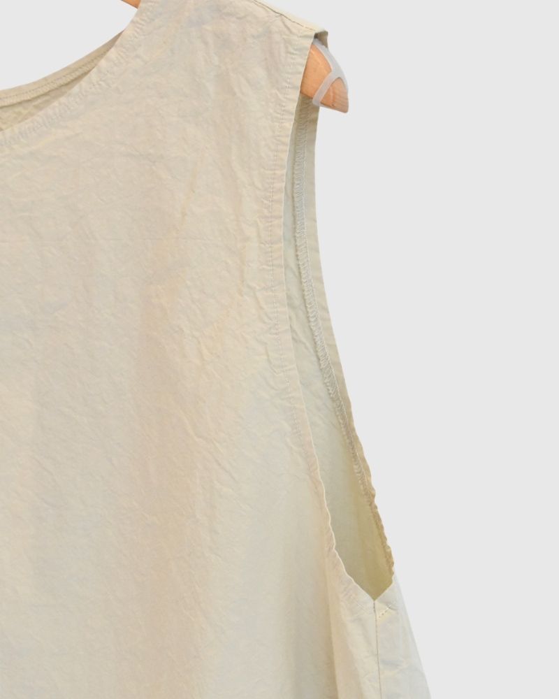 Shrink Sleeveless Top in Beige