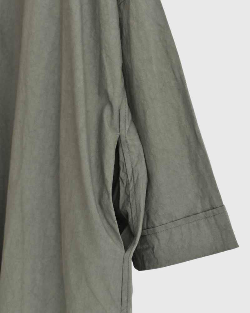 Henley Neck Dress in Khaki