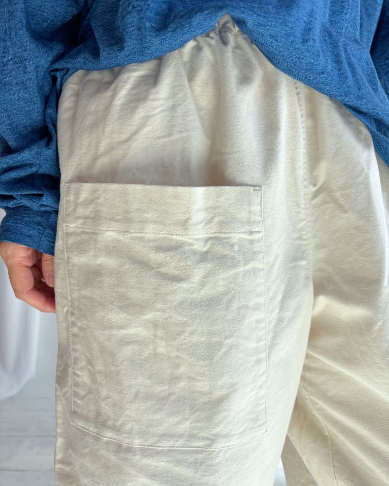 Asymmetrical Baker Pants (Moleskin)  in Ivory