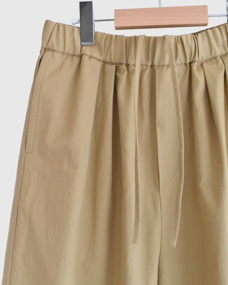 COTTON/LINEN DYED WEATHER 2TUCK TAPERED EASY PANTS in Beige