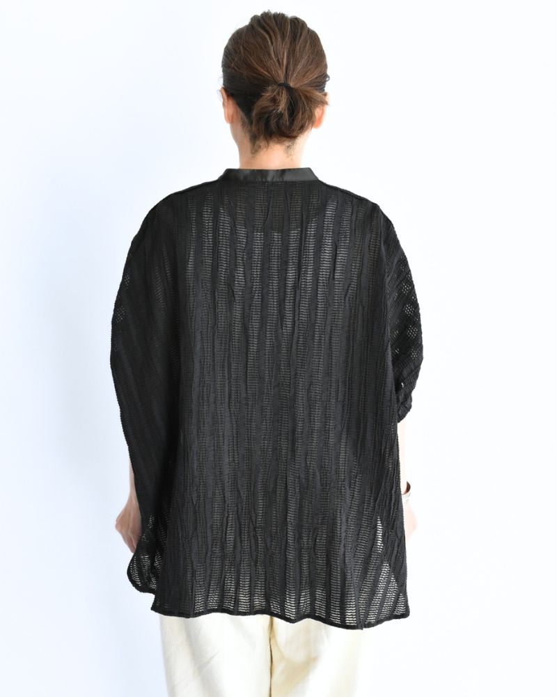 Wide Square Blouse in Black