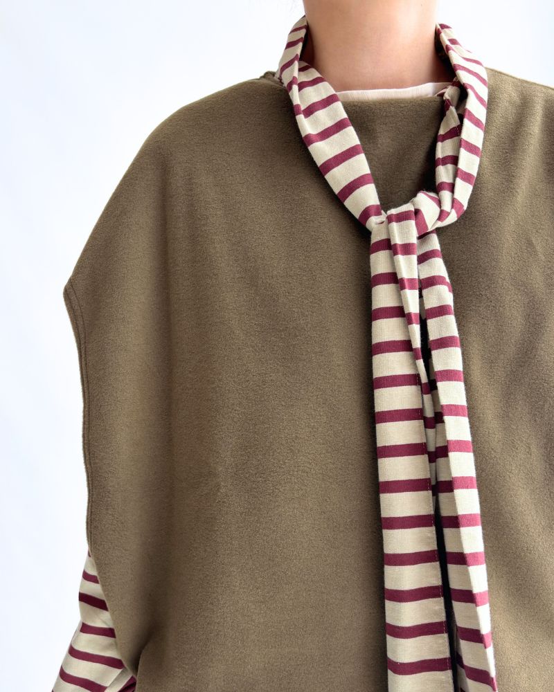 Utility Fleece Wide Vest in Khaki