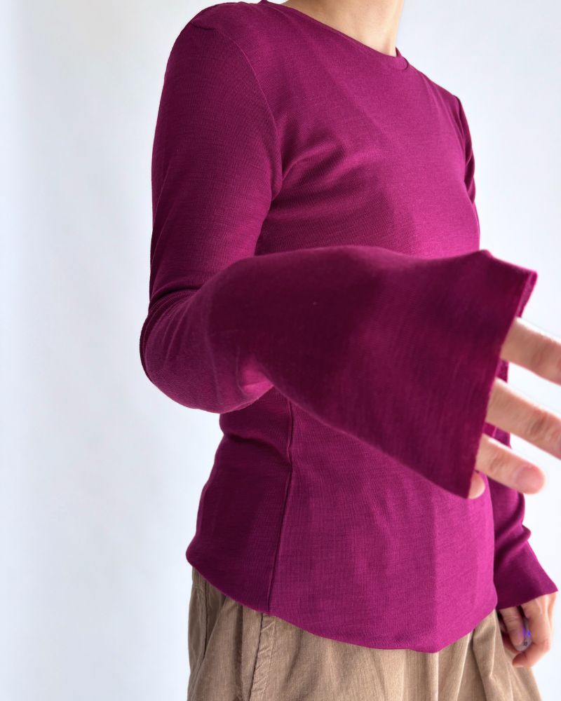 Crew neck slim fit (wool) in CherryPurple